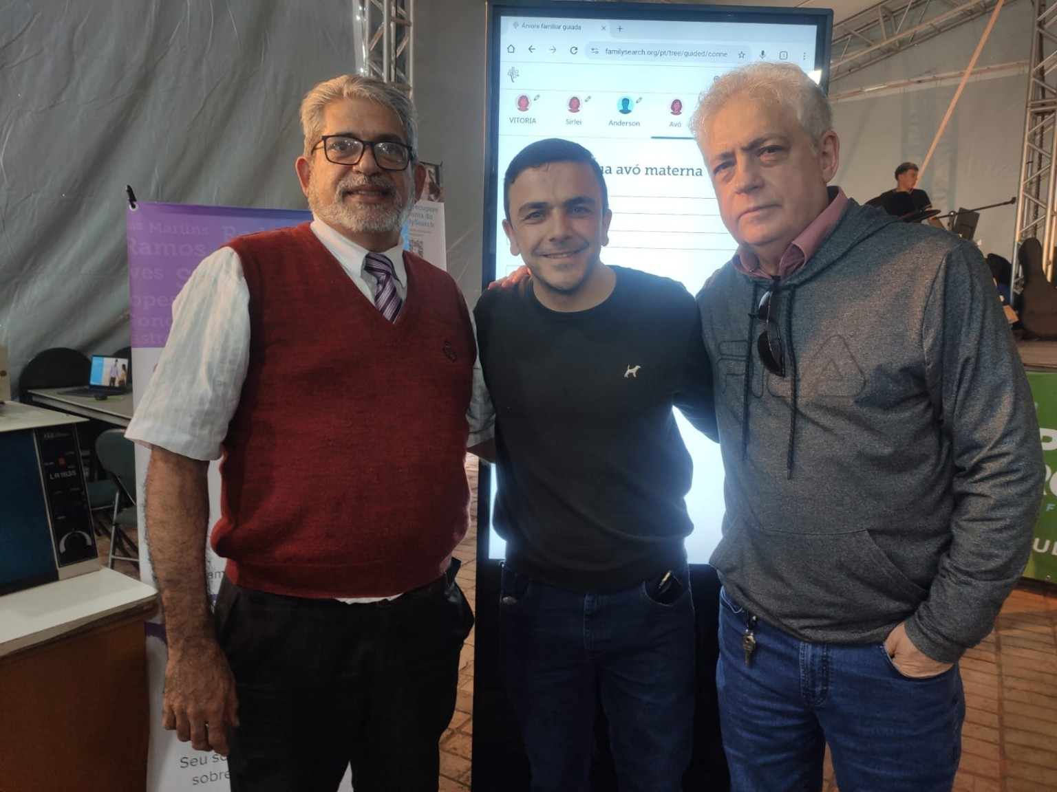 Participantes em espaço de pesquisa e história da família.